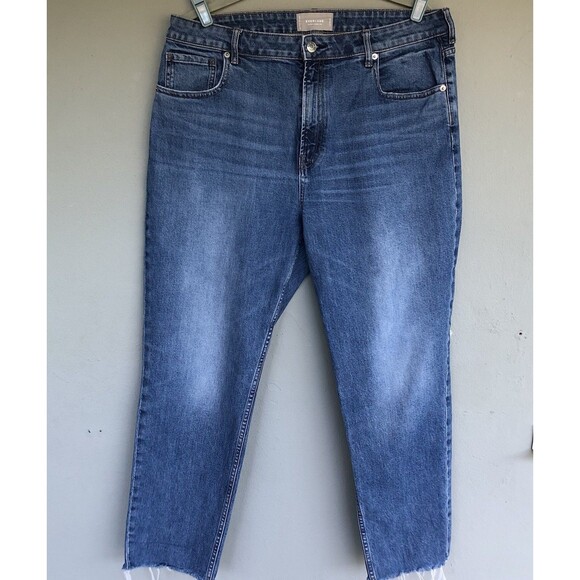 Everlane The Curvy Cheeky Jean 33 Ankle High Rise Raw Hem Mid Blue Preppy Modern - Picture 12 of 16